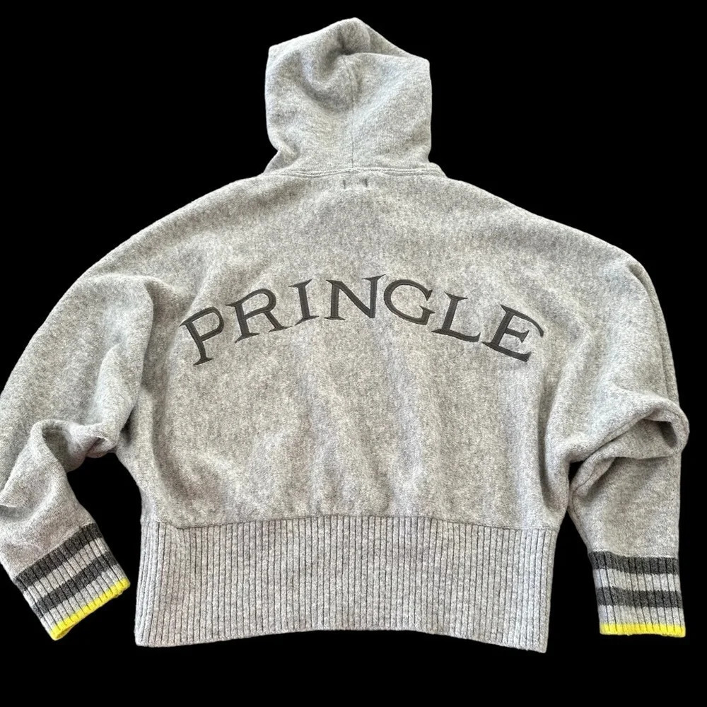 Pringle of Scotland X H&M Large Gray Pullover Sweater Hoodie Embroidered Soft L